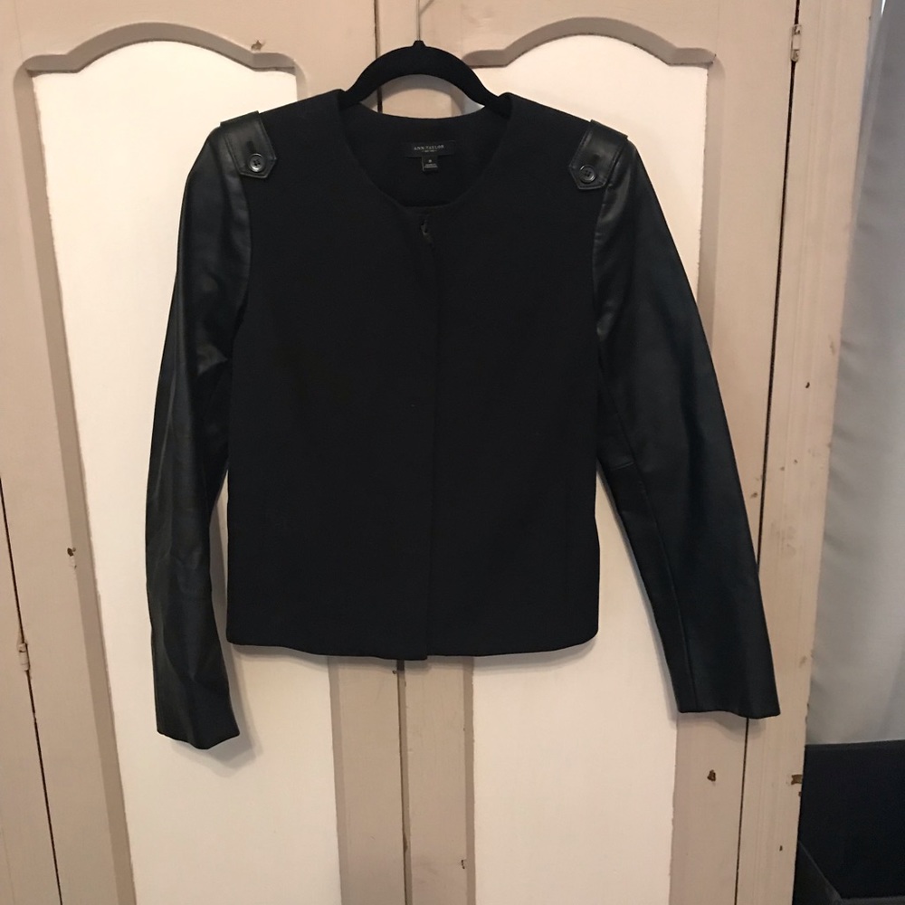 Ann taylor faux leather jacket